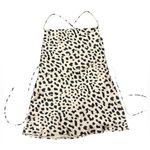 Princess Polly Leopard Cream Black Mini Dress Satin Open Back US Size 12 Photo 3