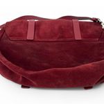 Lia Numa Burgundy Italy Leather Suede Flap Front Shoulder Crossbody Bag Purse Red Photo 6
