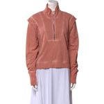 Veronica Beard Dylan Floral Half-Zip Sweatshirt In Rosewood Photo 3