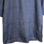 Tommy Bahama Navy Blue Plaid Short Sleeve Blouse Linen Cotton Silk Medium Beachy Photo 7