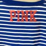 PINK - Victoria's Secret VS PINK KU Jayhawks Sweatshirt Blue Stripe Sz Small Victoria's Secret Kansas Photo 3