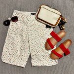 White Star Print Bermuda Shorts. Patriotic. 4th of July. Photo 0