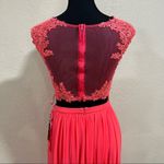La Femme NWT NEW  exclusive 22110 bright pink two piece lace prom dress Photo 5
