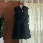 Madewell Denim Cap-Sleeve Mini Dress in Tarrybrook Wash Black V-Neck NWT Size 4 Photo 2