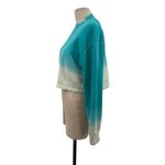 Apparis Karine Sweatshirt Top Organic Cotton Ombre Cropped Aqua Blue Size Small Photo 4