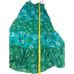 Guess  Jeans Maxi Dress‎ L Floral Green Blue Sleeveless Tiered Summer Photo 5