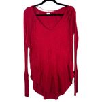 Free People  We the Free Catalina Thermal Pink Oversized Waffleknit Small Photo 2