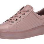 Ecco  Soft 9 Size 10-10.5 41 Ii ll Tie Leather Upper Sneaker Quilted Rose Shoe Photo 0