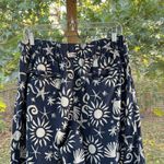 C&C California Women's Blue And White Beach Print 100% Linen Pants Size L Photo 3