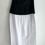 ZARA  Strapless Colorblock Midi Dress Minimalist Chic Black White Sz XL Photo 3