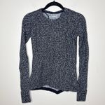 Lululemon  Size 6 Runderful Long Sleeve Knotted Jacquard‎ Black White Running Gym Photo 3