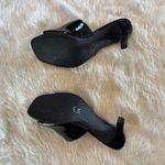 DKNY Glossy Faux Patent Leather Solid Black Open Toe Embellished Mules Photo 5
