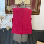 Bryn Walker 100% Linen Sleeveless Button Front Top Raspberry Pink Sz M 💚🎀 Photo 5
