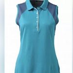 Nike Women's DRI-FIT Sleeveless Teal Blue Polo Golf Shirt Size Medium Photo 0