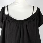 Bongo Vintage Y2K 2010s Black Cold Shoulder Flowy Blouse Size Large Boho Gothic Photo 2