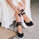 Rothy’s Espadrille Flats Women’s Size 10 Black Woven Lace Photo 1