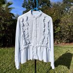 We The Free  People Ruffles And Denim Shirt Size M Photo 4