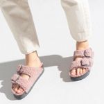 Birkenstock Arizona Big Buckle Shearling in Teddy Crystal Rose Size 38 NWOT $180 Photo 9