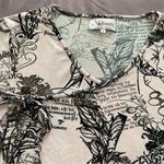 Armand Thiery Affinites French pink novelty newspaper boho blouse, size 2 art Photo 8