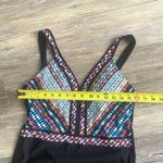 Aqua Green  Geometric Swimsuit built in bra size XL halter Aztec southwestern Photo 5