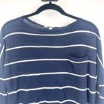 autumn cashmere Autumn‎ Cashmere Women's Striped 3/4 Sleeve Drop Shoulder Top Blue White Size XS Photo 4