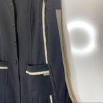 Airfield Button Down Long Sleeve Black Jacket Khaki Satin Trim M Size M Photo 9