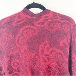 Knox Rose  Burgundy Printed Long Sleeves Open Front  Long Cardigan, Size Large Photo 8
