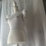 ZARA  White Ruffle Sleeve Crop Top Photo 5
