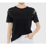 IRO  Rachel Lace Up Tee in Black Sz. XS Photo 1