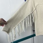 Others Follow Off white sweater with fringe on sleeves sz small Photo 2
