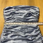 NWT Cinq à Sept 100% Silk Eliza Asymmetric Hem Strapless Satin Cocktail Dress 8 Blue Photo 10