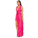 Alice + Olivia  Holly Ruffle Maxi Dress With Scarf in Raspberry 2 New Womens Gown Photo 3