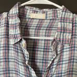 CP Shades  Linen Plaid Button Down Shirt Blouse Long Sleeve Photo 1