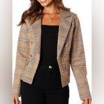 Petal and Pup  Michaela Tan Plaid Blazer Jacket NWOT Size S Photo 1