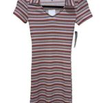 FRESHMAN 1996 Striped Shirt Mini Dress Size XS Pink Photo 0