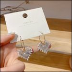 Women's Sweet Love Heart Pearl Dangle Drop Earrings Gold Photo 1