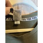 PINK - Victoria's Secret  Women's Olive Green Sweatshirt Size Medium Long Sleeve Photo 3