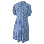 Gap  Blue Floral Split Neck Tiered Babydoll Dress Pockets Size Medium Photo 1