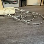 Set of 5 Silver Bangle Bracelets Size 8 Photo 1