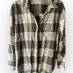Old Navy Army Green Flannel Plaid Button-Up Shirt Photo 0