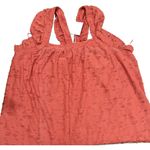 LC Lauren Conrad Lauren Conrad Flocked Ruffle Sleeveless Tank Top 3X Women's Shirt Spanish Coral Photo 4