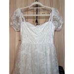 Lulus NWT  Notable Elegance White Mesh Floral Applique Bustier Midi Dress Size S Photo 6