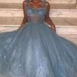 EUC Maxi Prom Dress Blue Size M Photo 0