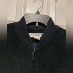 Chaus Petite Black Bomber Corduroy Zip Up Jacket Size 12 Photo 3