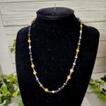 Gold Multi Color Enamel Evil Eye Heart Chain Necklace Photo 1