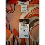 Rue 21 New Women's Crop Top Medium Polyester Spandex Red Peach White Chic Retro Photo 3