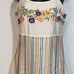 Womens Top Embroidered Floral Sleeveless Fringe White One Size Size undefined Photo 0