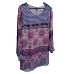 Forever 21  Bohemian Long Multicolor Sleeve Tunic Dress Size Small Photo 2