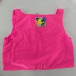 Vintage 80s Shell Shock Medium Surf Neon Bright Pink Crop Box Tank Single Stitch Photo 0