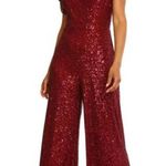 Maggy London NWT amber sequin jumpsuit in burgundy Photo 4